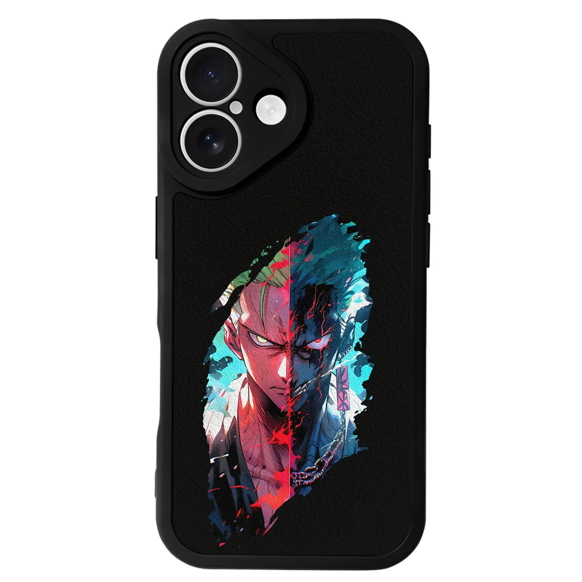 ワンピース グッズ ロロノア・ゾロ - IPhone 16シリーズ対応 ・ シリコンスマホケース ・ レザー調 ・ 高精度フィット ・ 耐衝撃 ・ ワイヤレス充電対応 ・ 精密カット